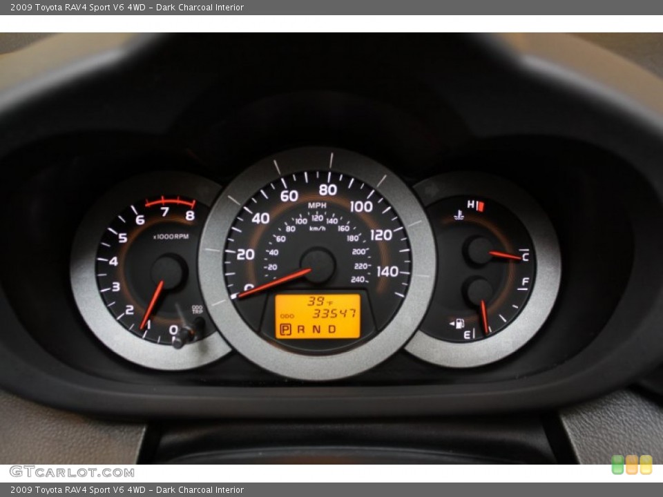 Dark Charcoal Interior Gauges for the 2009 Toyota RAV4 Sport V6 4WD #57546709