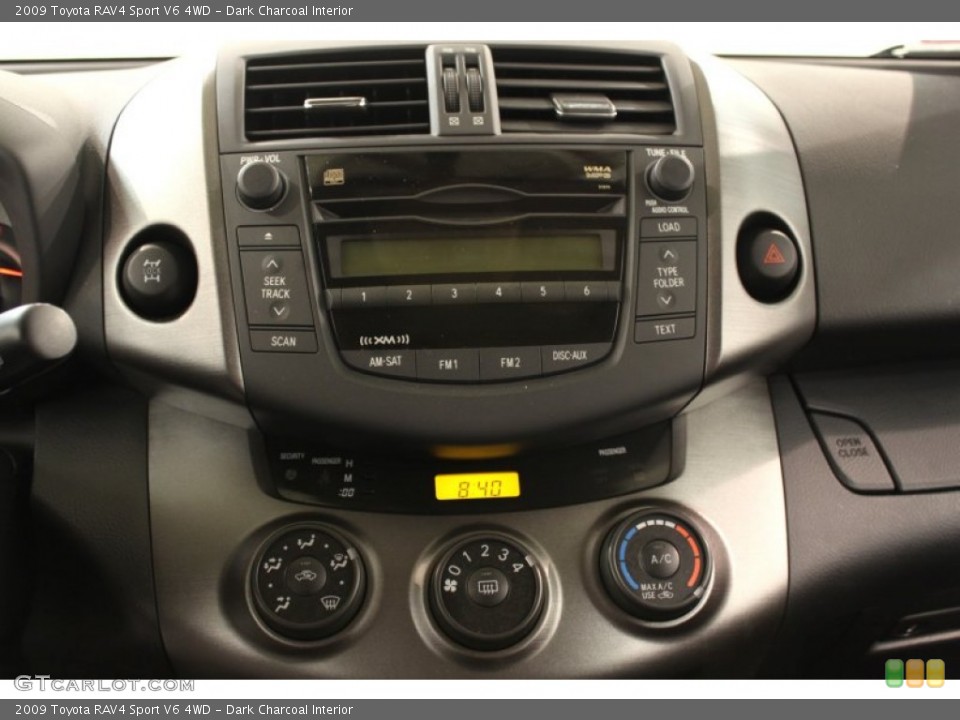 Dark Charcoal Interior Controls for the 2009 Toyota RAV4 Sport V6 4WD #57546719