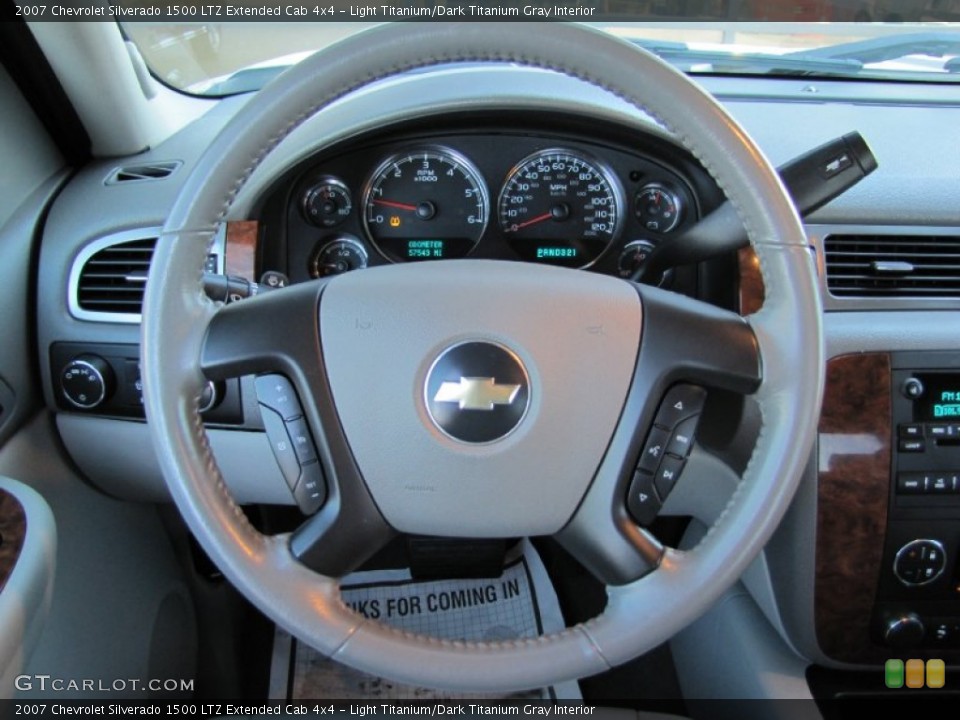 Light Titanium/Dark Titanium Gray Interior Steering Wheel for the 2007 Chevrolet Silverado 1500 LTZ Extended Cab 4x4 #57552327