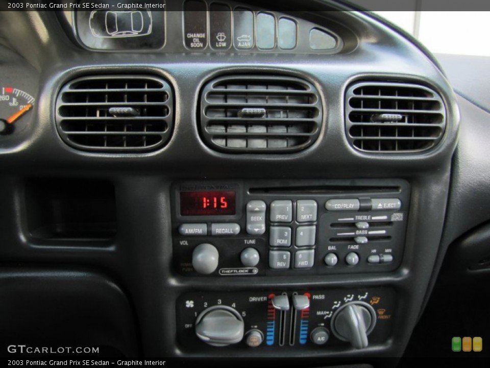 Graphite Interior Controls for the 2003 Pontiac Grand Prix SE Sedan #57552635