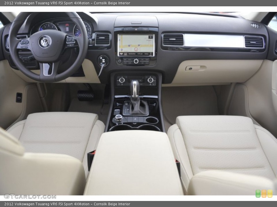 Cornsilk Beige Interior Dashboard for the 2012 Volkswagen Touareg VR6 FSI Sport 4XMotion #57552686