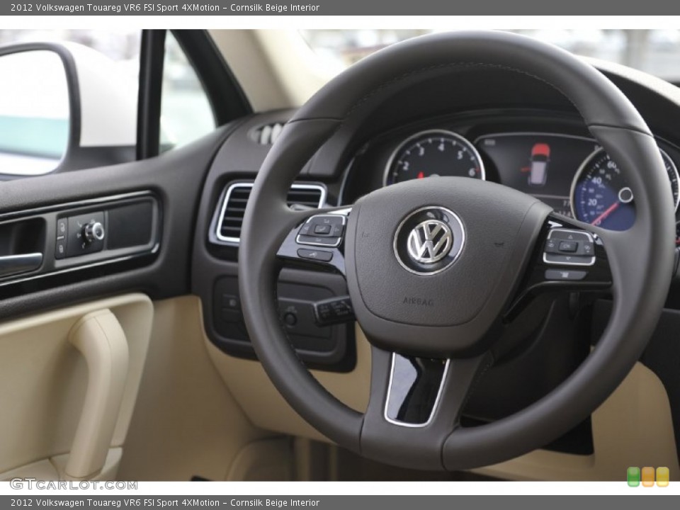 Cornsilk Beige Interior Steering Wheel for the 2012 Volkswagen Touareg VR6 FSI Sport 4XMotion #57552695