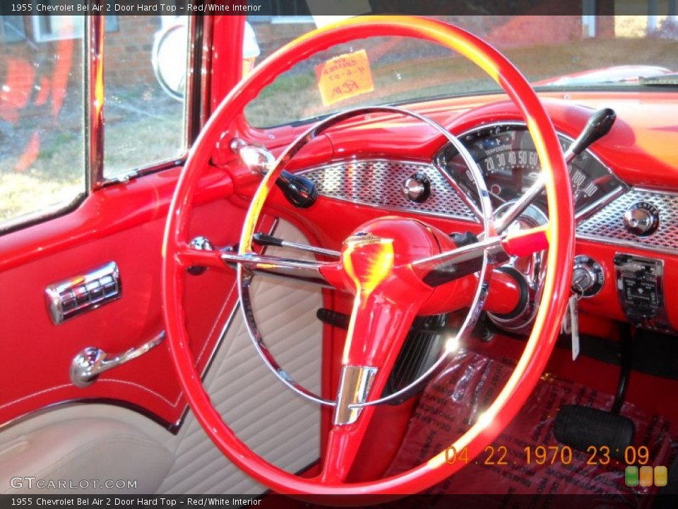 Red/White Interior Steering Wheel for the 1955 Chevrolet Bel Air 2 Door Hard Top #57553804