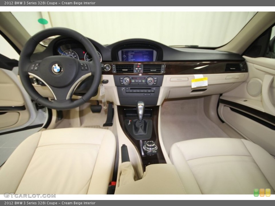 Cream Beige Interior Dashboard for the 2012 BMW 3 Series 328i Coupe #57567379