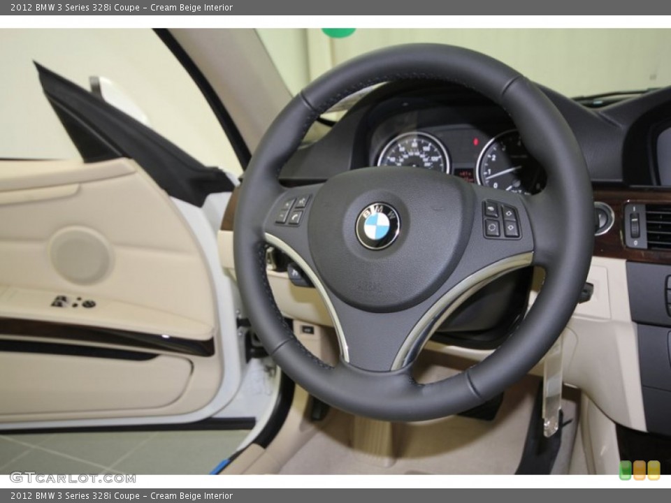 Cream Beige Interior Steering Wheel for the 2012 BMW 3 Series 328i Coupe #57567387