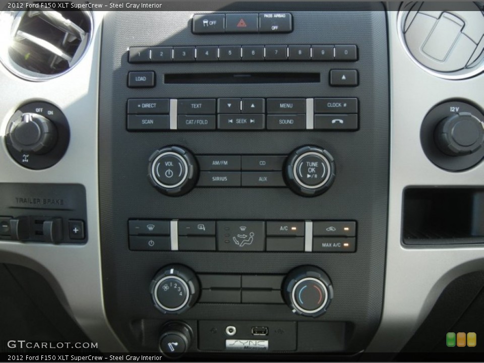 Steel Gray Interior Controls for the 2012 Ford F150 XLT SuperCrew #57567732