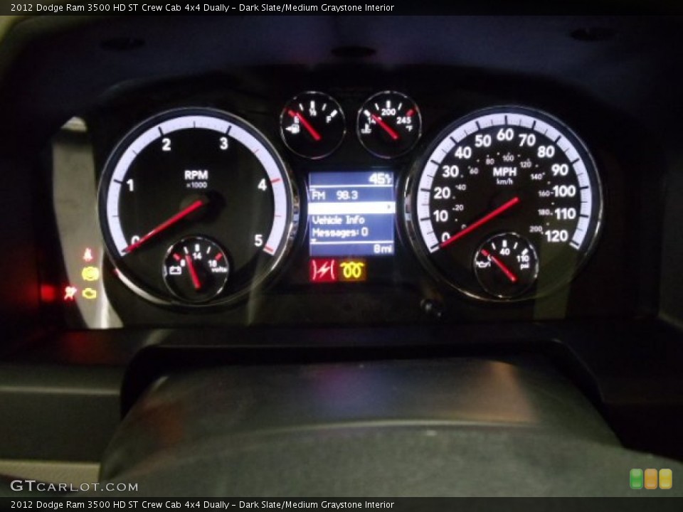 Dark Slate/Medium Graystone Interior Gauges for the 2012 Dodge Ram 3500 HD ST Crew Cab 4x4 Dually #57569217