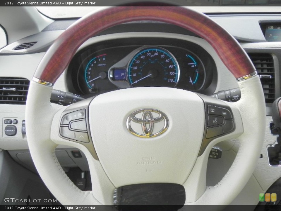 Light Gray Interior Steering Wheel for the 2012 Toyota Sienna Limited AWD #57586437