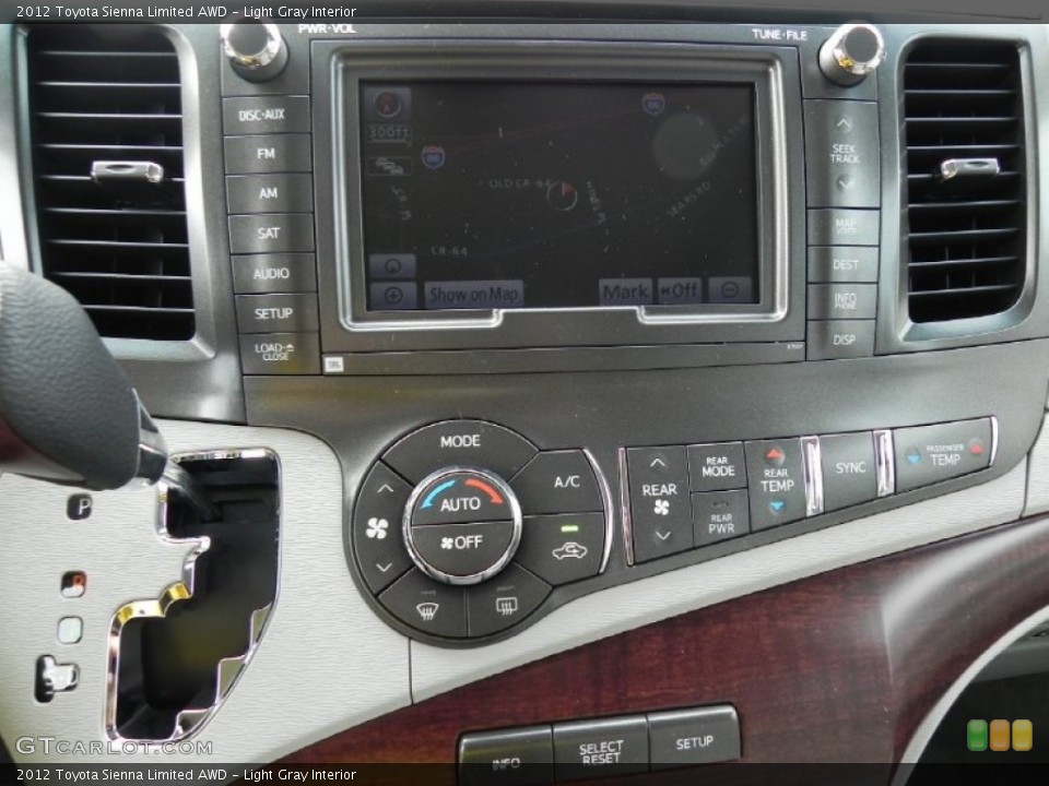 Light Gray Interior Controls for the 2012 Toyota Sienna Limited AWD #57586455