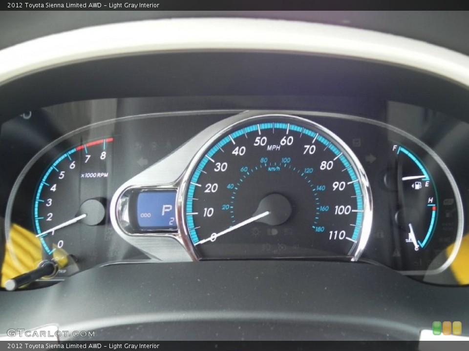 Light Gray Interior Gauges for the 2012 Toyota Sienna Limited AWD #57586497