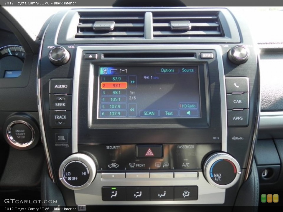 Black Interior Controls for the 2012 Toyota Camry SE V6 #57586665