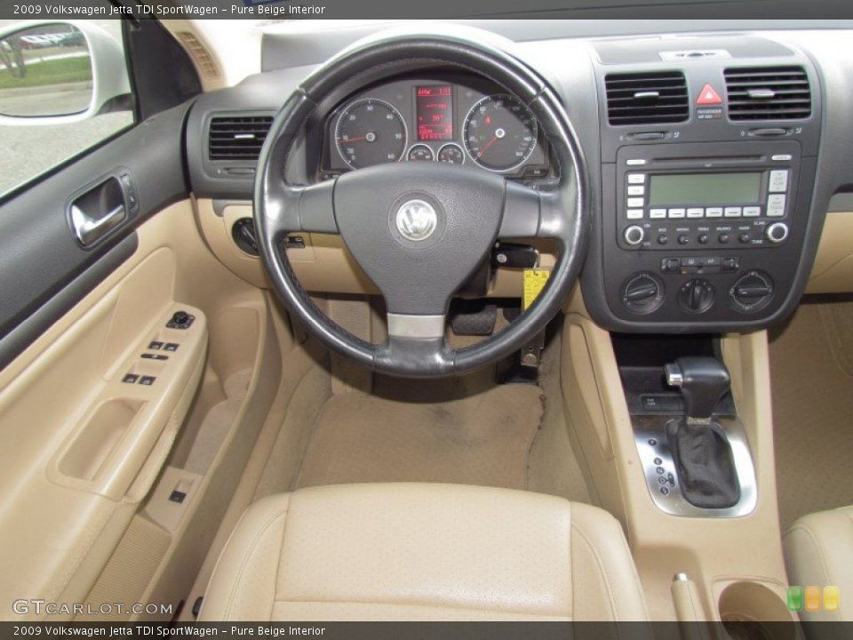 Pure Beige Interior Dashboard for the 2009 Volkswagen Jetta TDI SportWagen #57596105