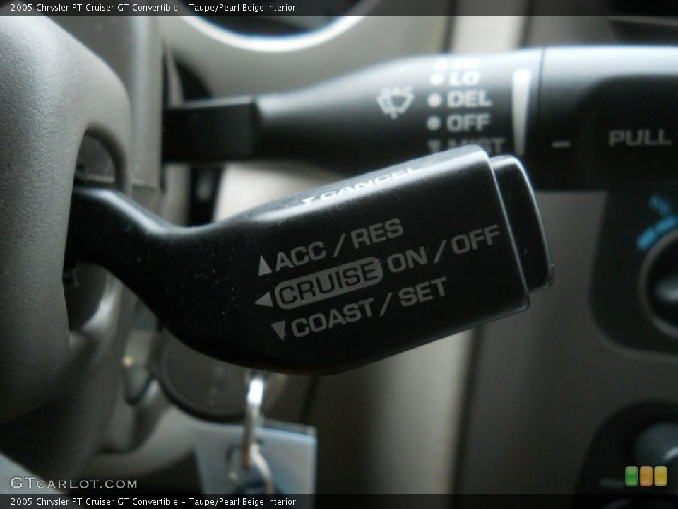 Taupe/Pearl Beige Interior Controls for the 2005 Chrysler PT Cruiser GT Convertible #57604682