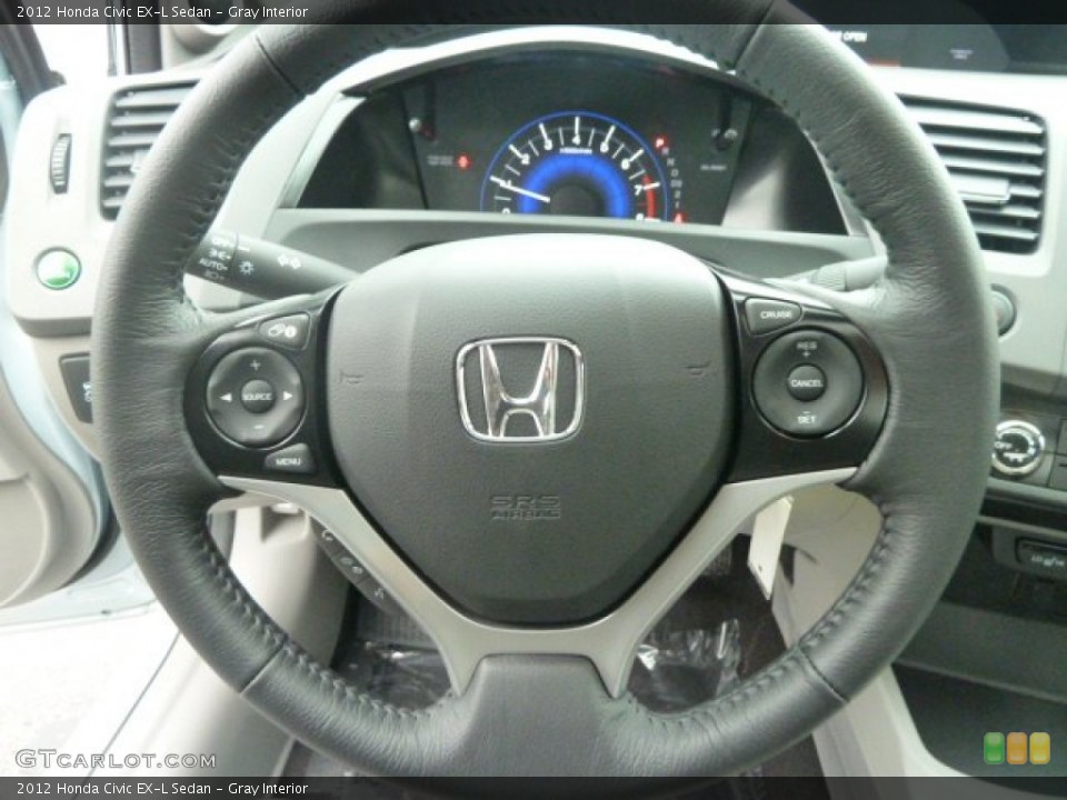 Gray Interior Steering Wheel for the 2012 Honda Civic EX-L Sedan #57606693