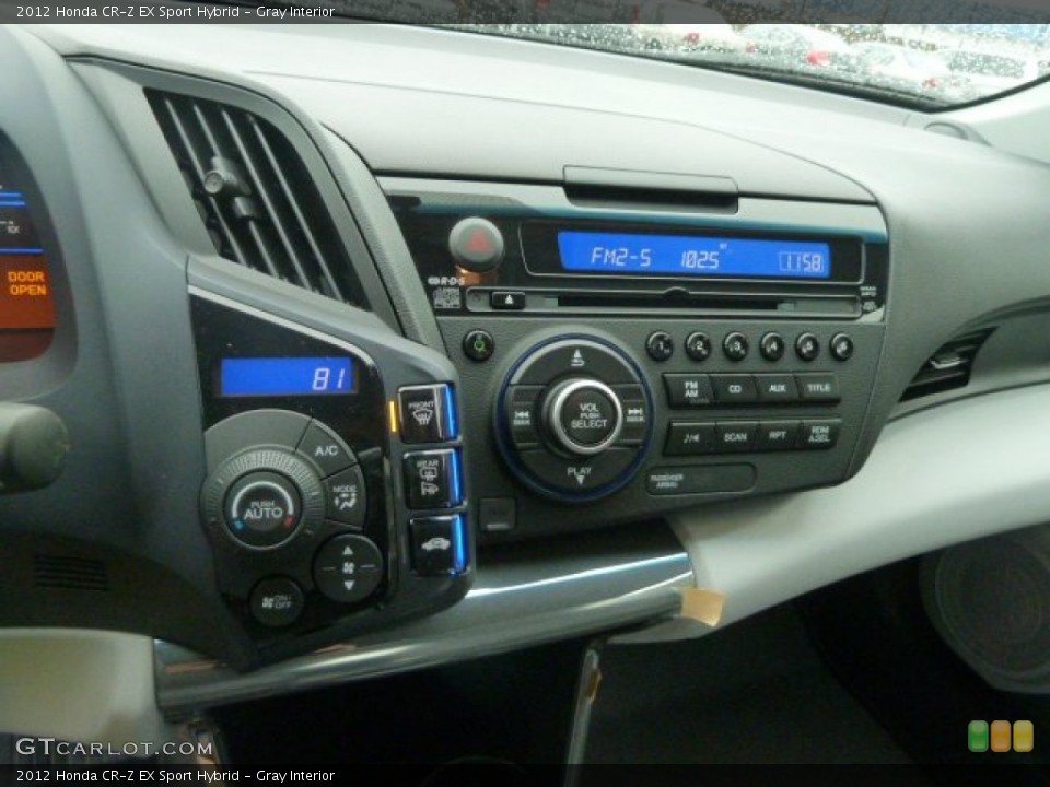 Gray Interior Controls for the 2012 Honda CR-Z EX Sport Hybrid #57607029