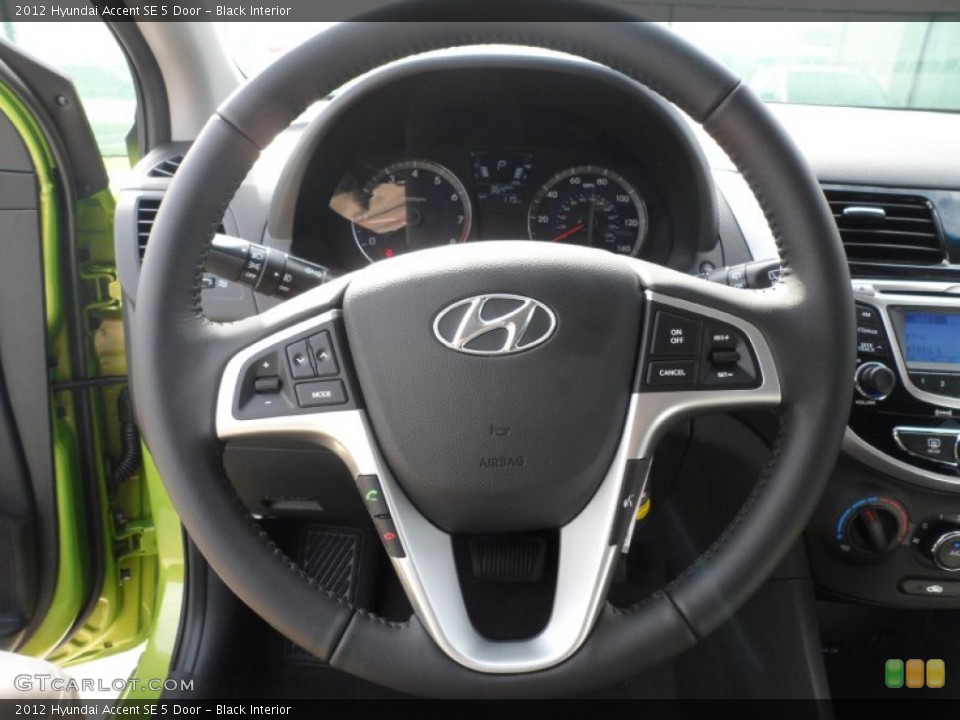 Black Interior Steering Wheel for the 2012 Hyundai Accent SE 5 Door #57613342