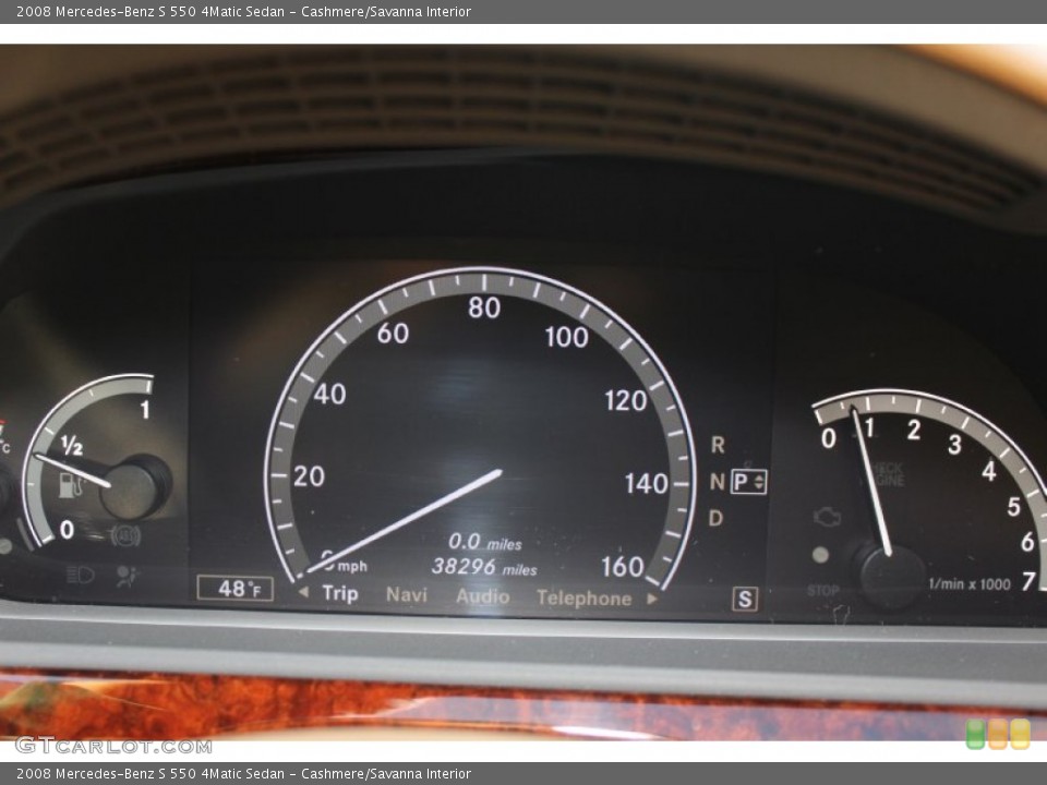 Cashmere/Savanna Interior Gauges for the 2008 Mercedes-Benz S 550 4Matic Sedan #57613861