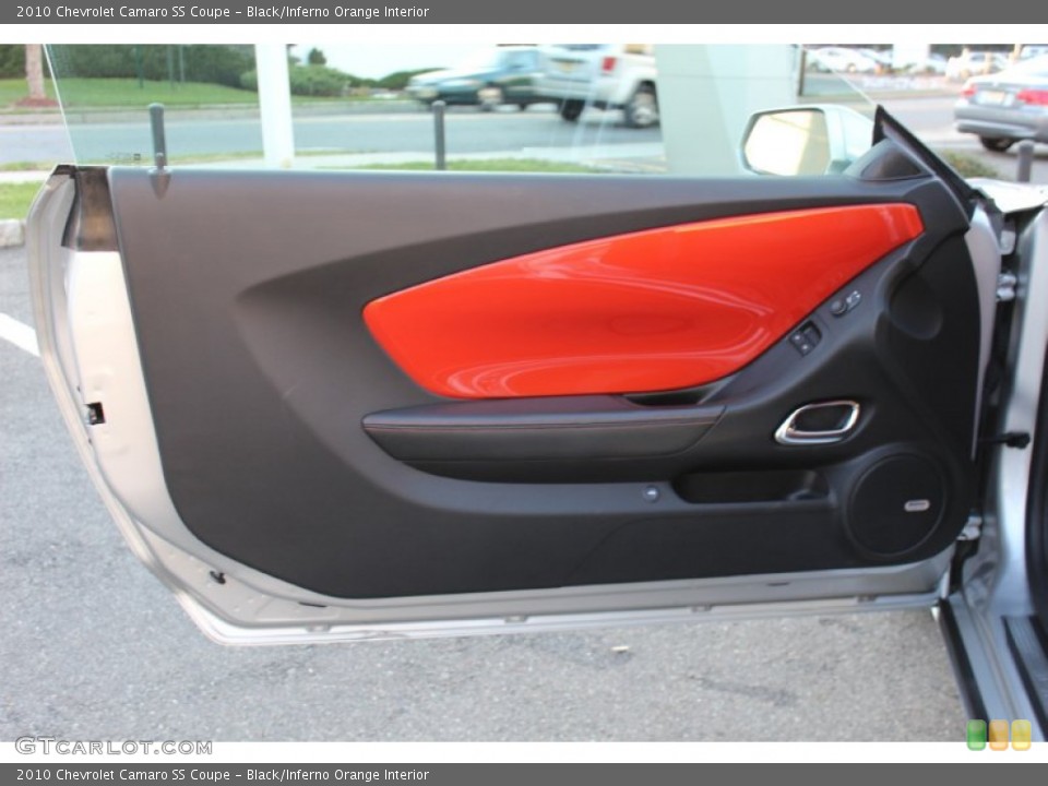 Black/Inferno Orange Interior Door Panel for the 2010 Chevrolet Camaro SS Coupe #57614727