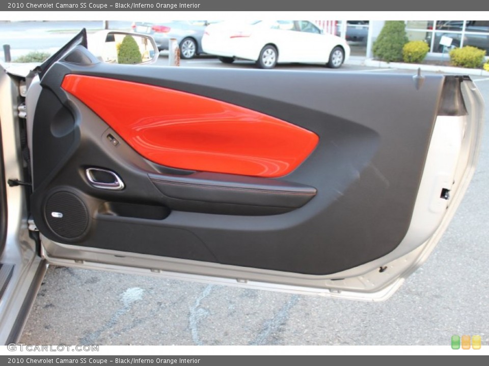 Black/Inferno Orange Interior Door Panel for the 2010 Chevrolet Camaro SS Coupe #57614872