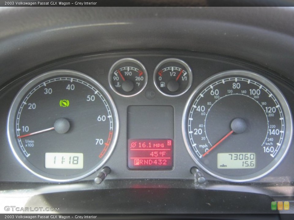 Grey Interior Gauges for the 2003 Volkswagen Passat GLX Wagon #57618073