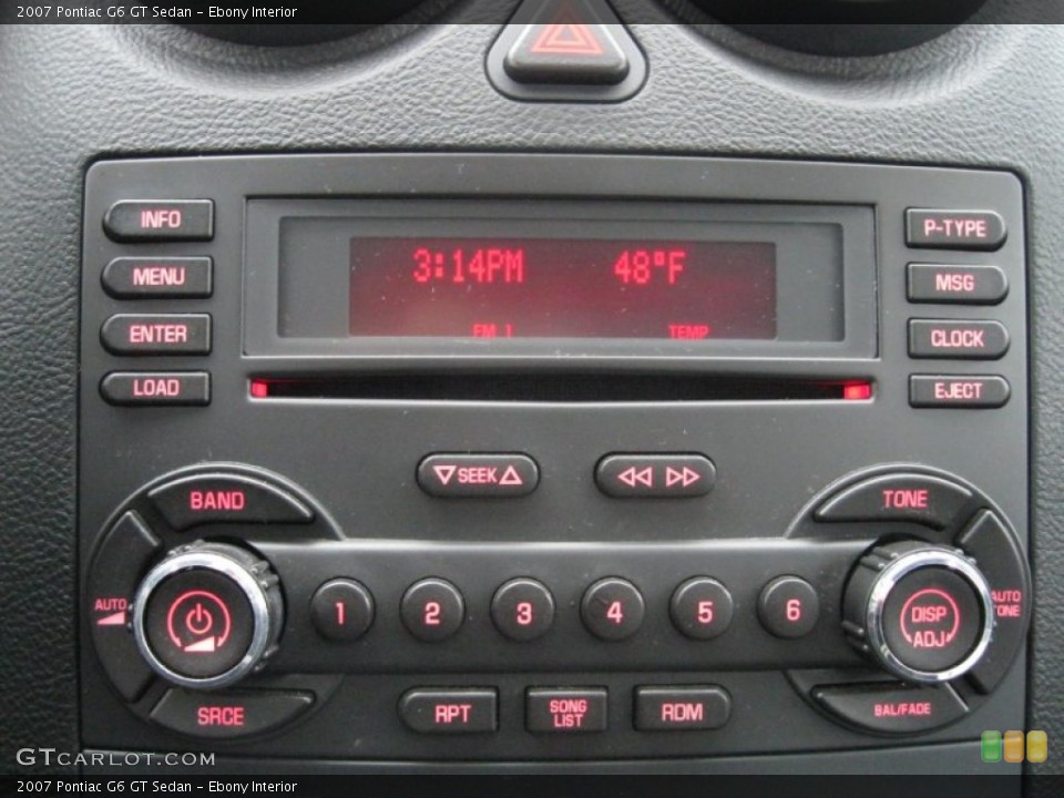 Ebony Interior Controls for the 2007 Pontiac G6 GT Sedan #57622253