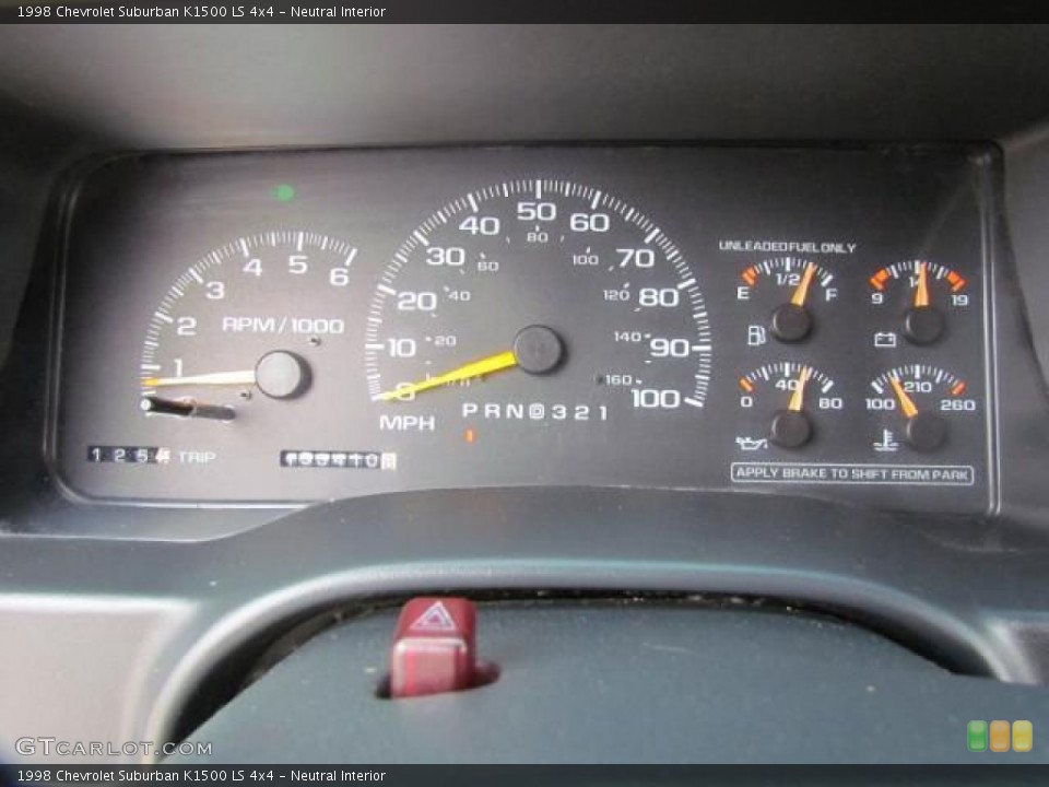 Neutral Interior Gauges for the 1998 Chevrolet Suburban K1500 LS 4x4 #57624950