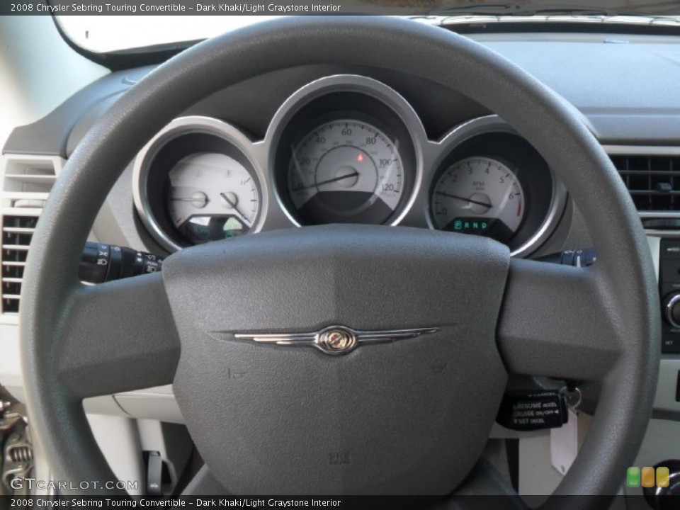 Dark Khaki/Light Graystone Interior Steering Wheel for the 2008 Chrysler Sebring Touring Convertible #57625693