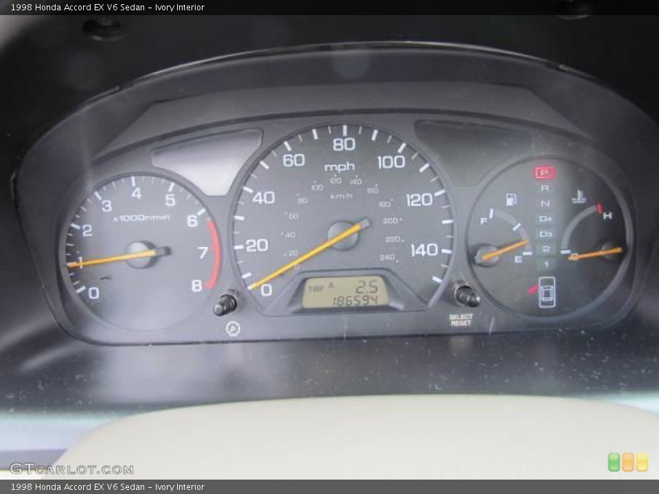 Ivory Interior Gauges for the 1998 Honda Accord EX V6 Sedan #57625720
