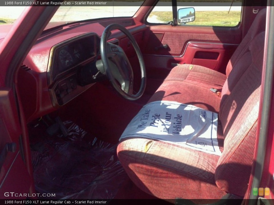 Red Interior Photo For The 1988 Ford F150 Xlt Lariat Regular