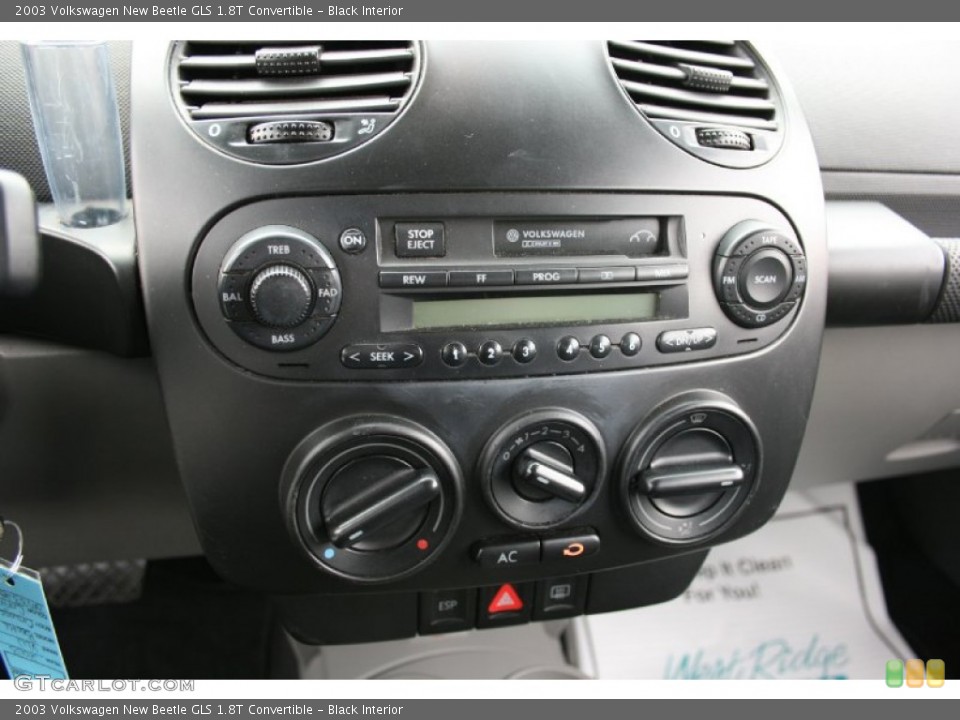 Black Interior Controls for the 2003 Volkswagen New Beetle GLS 1.8T Convertible #57646060