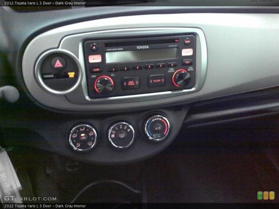 Dark Gray Interior Controls for the 2012 Toyota Yaris L 3 Door #57647239