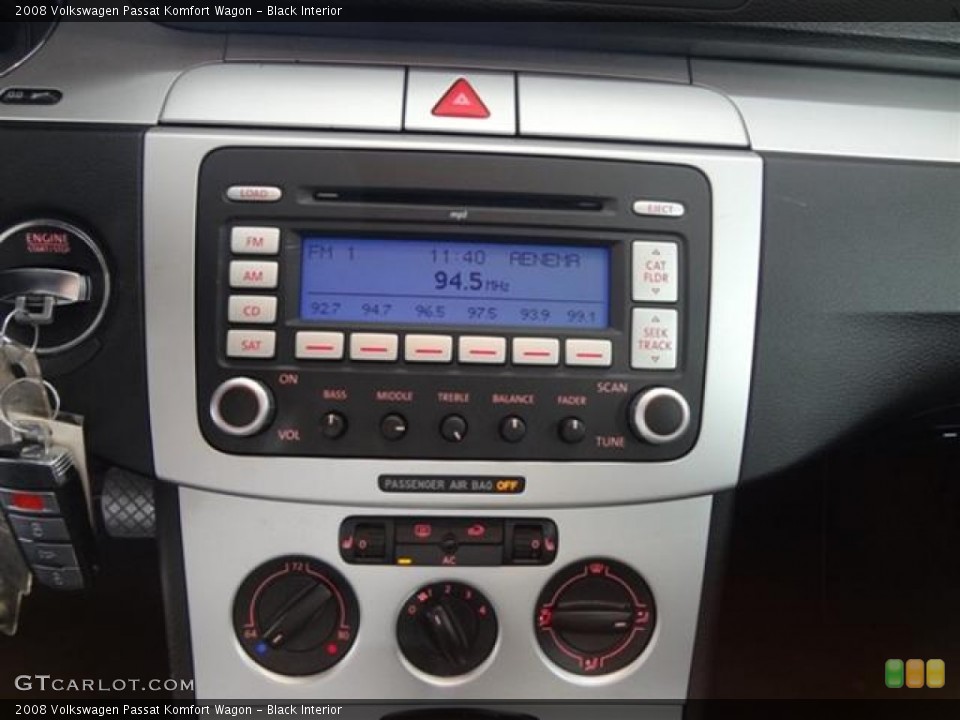 Black Interior Controls for the 2008 Volkswagen Passat Komfort Wagon #57647788