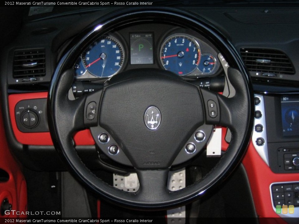 Rosso Corallo Interior Steering Wheel for the 2012 Maserati GranTurismo Convertible GranCabrio Sport #57658511