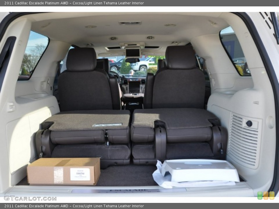 Cocoa/Light Linen Tehama Leather Interior Trunk for the 2011 Cadillac Escalade Platinum AWD #57665621
