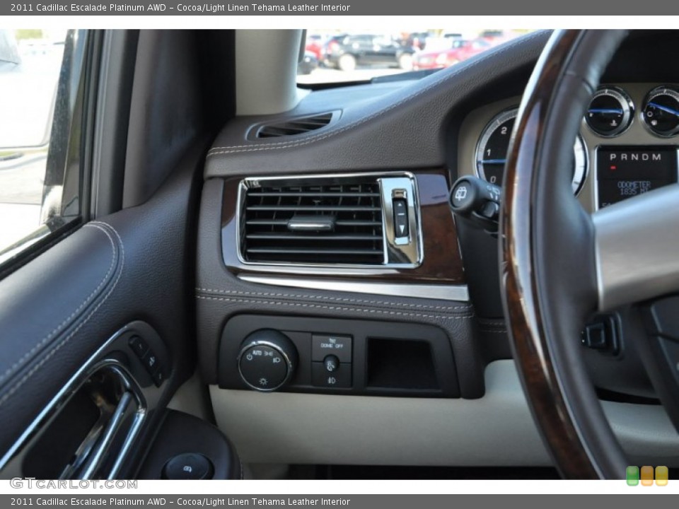 Cocoa/Light Linen Tehama Leather Interior Controls for the 2011 Cadillac Escalade Platinum AWD #57665828