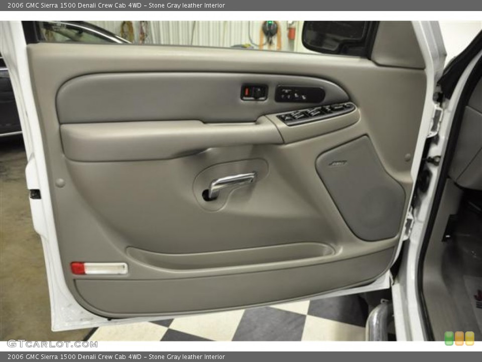 Stone Gray leather Interior Door Panel for the 2006 GMC Sierra 1500 Denali Crew Cab 4WD #57674969