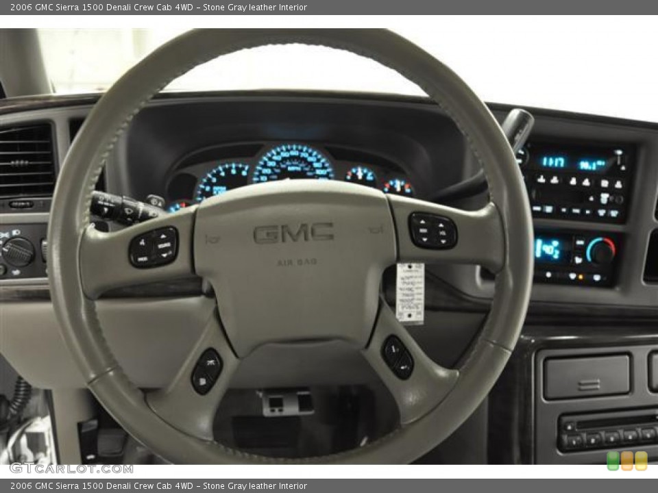 Stone Gray leather Interior Steering Wheel for the 2006 GMC Sierra 1500 Denali Crew Cab 4WD #57675028