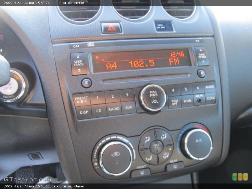 Charcoal Interior Controls for the 2009 Nissan Altima 3.5 SE Coupe #57678539