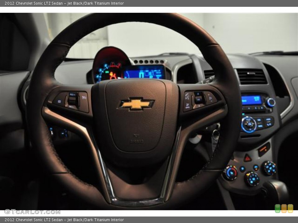 Jet Black/Dark Titanium Interior Steering Wheel for the 2012 Chevrolet Sonic LTZ Sedan #57680621