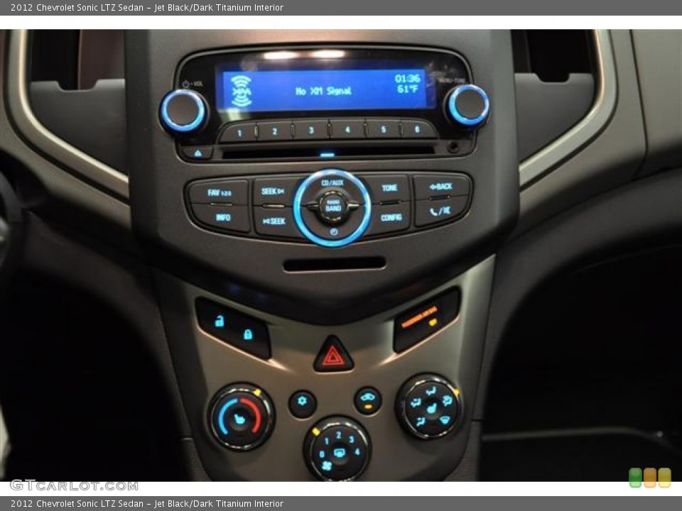 Jet Black/Dark Titanium Interior Controls for the 2012 Chevrolet Sonic LTZ Sedan #57680648