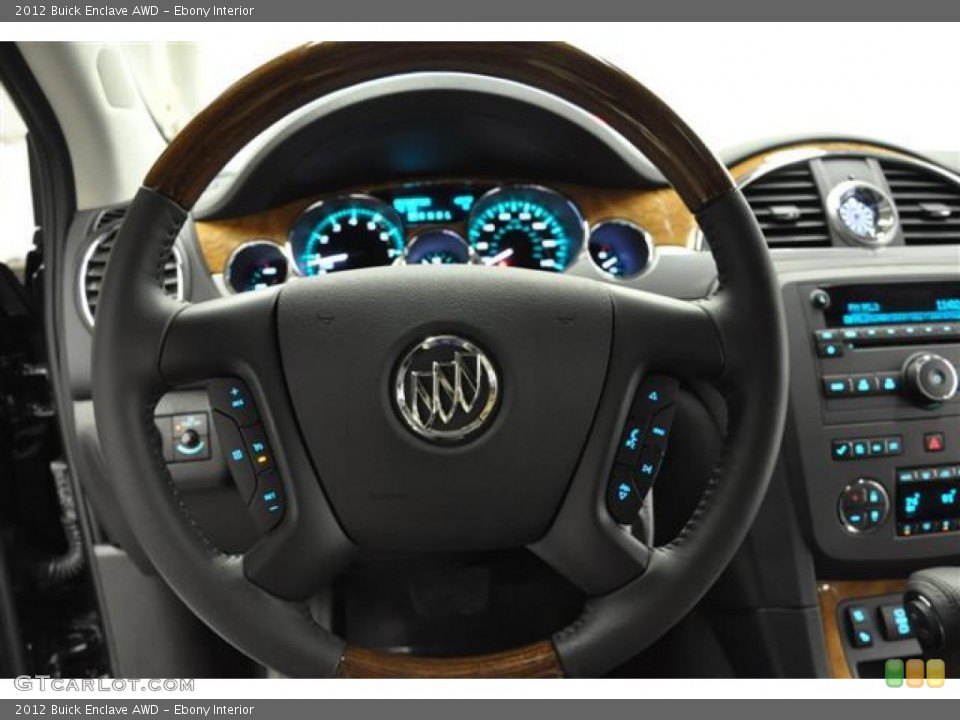 Ebony Interior Steering Wheel for the 2012 Buick Enclave AWD #57680996