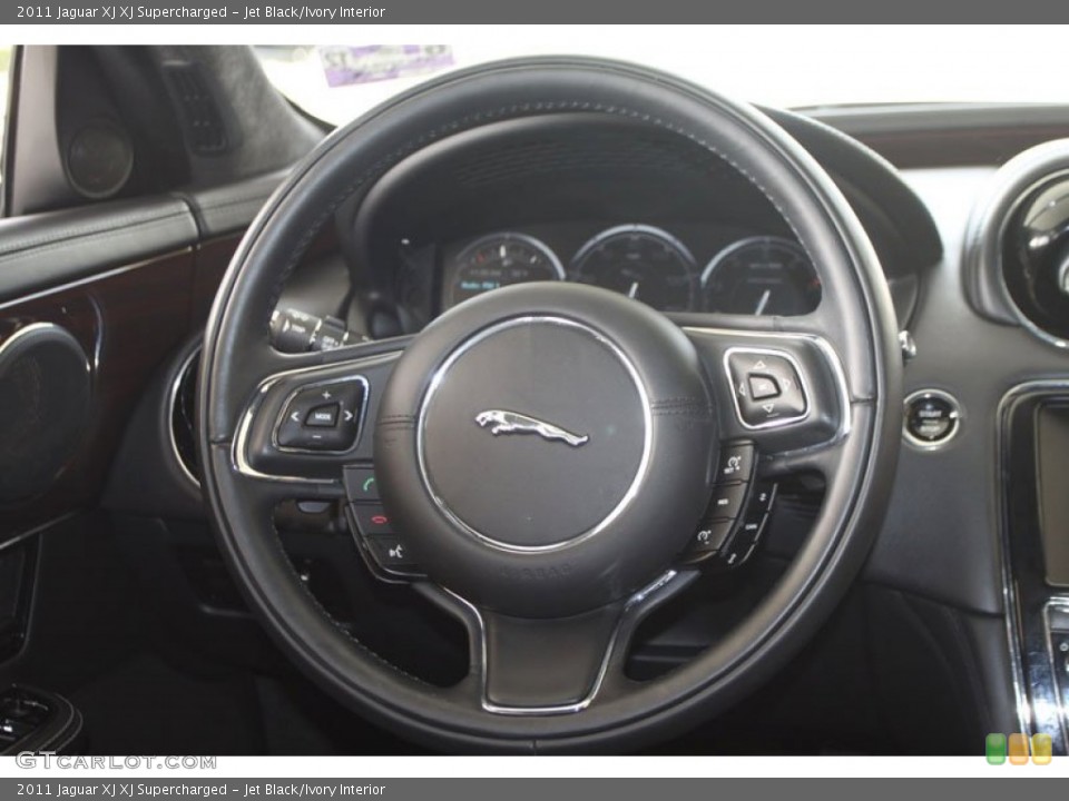 Jet Black/Ivory Interior Steering Wheel for the 2011 Jaguar XJ XJ Supercharged #57681653