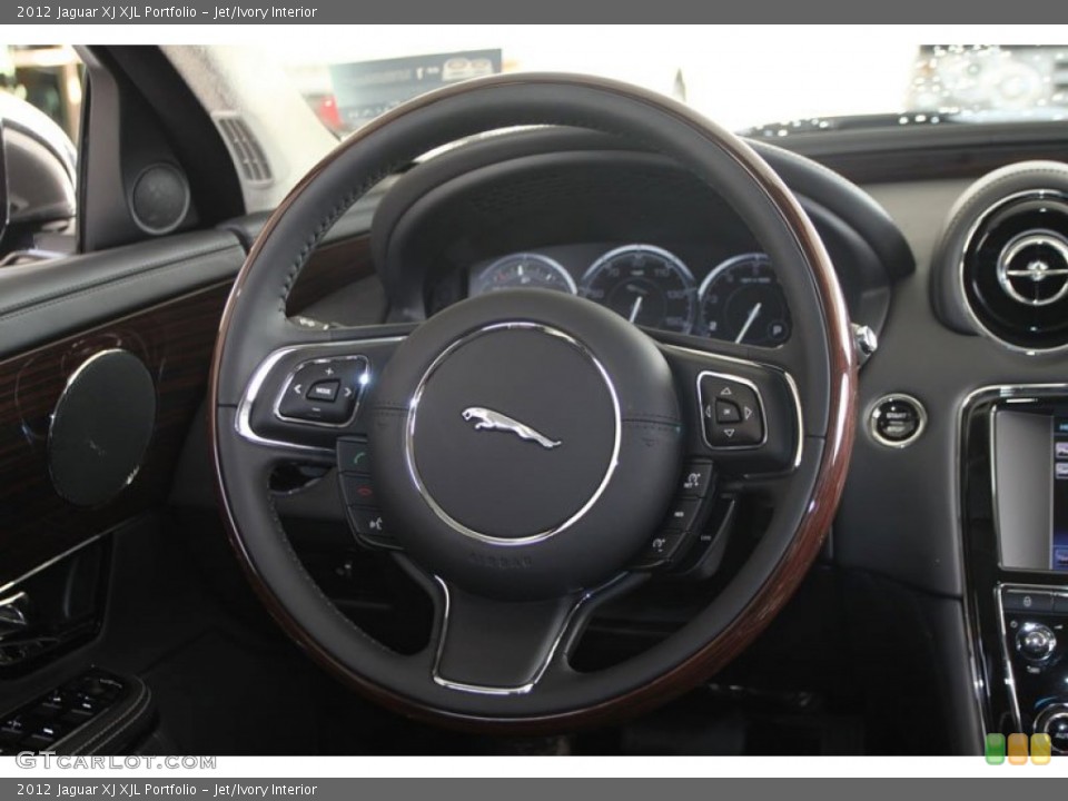 Jet/Ivory Interior Steering Wheel for the 2012 Jaguar XJ XJL Portfolio #57681938