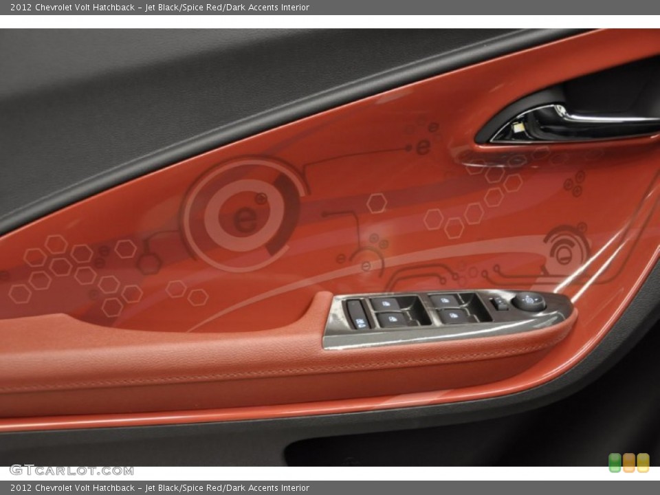 Jet Black/Spice Red/Dark Accents Interior Door Panel for the 2012 Chevrolet Volt Hatchback #57686525