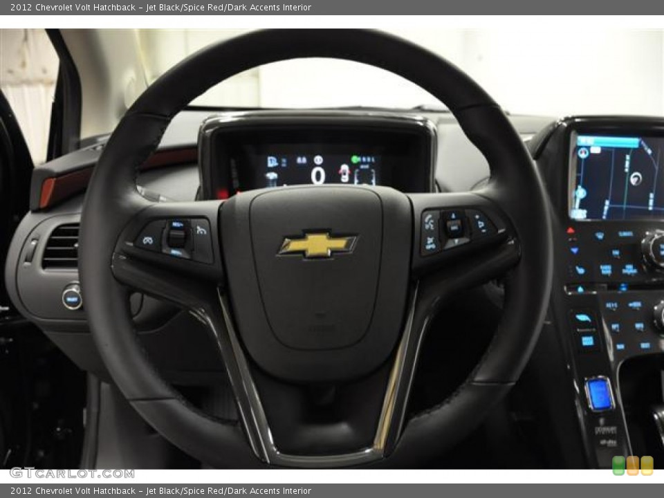 Jet Black/Spice Red/Dark Accents Interior Steering Wheel for the 2012 Chevrolet Volt Hatchback #57686573