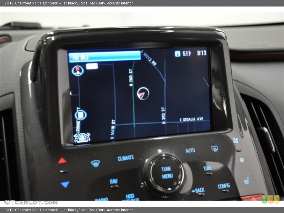 Jet Black/Spice Red/Dark Accents Interior Navigation for the 2012 Chevrolet Volt Hatchback #57686598