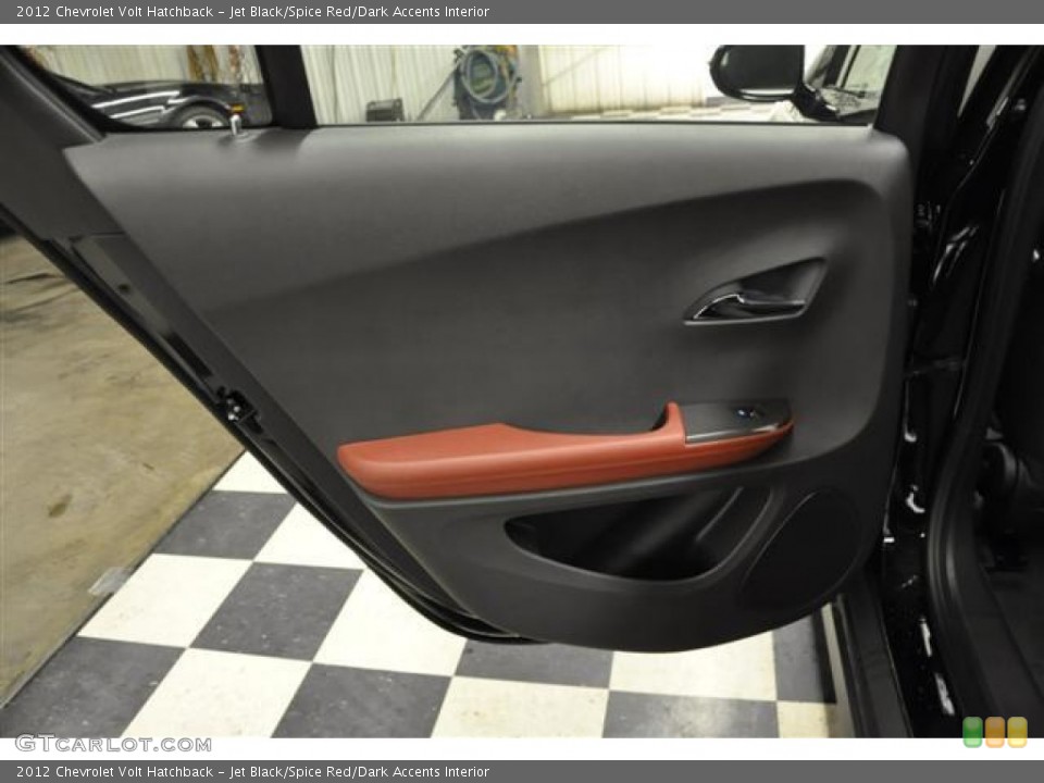 Jet Black/Spice Red/Dark Accents Interior Door Panel for the 2012 Chevrolet Volt Hatchback #57686665