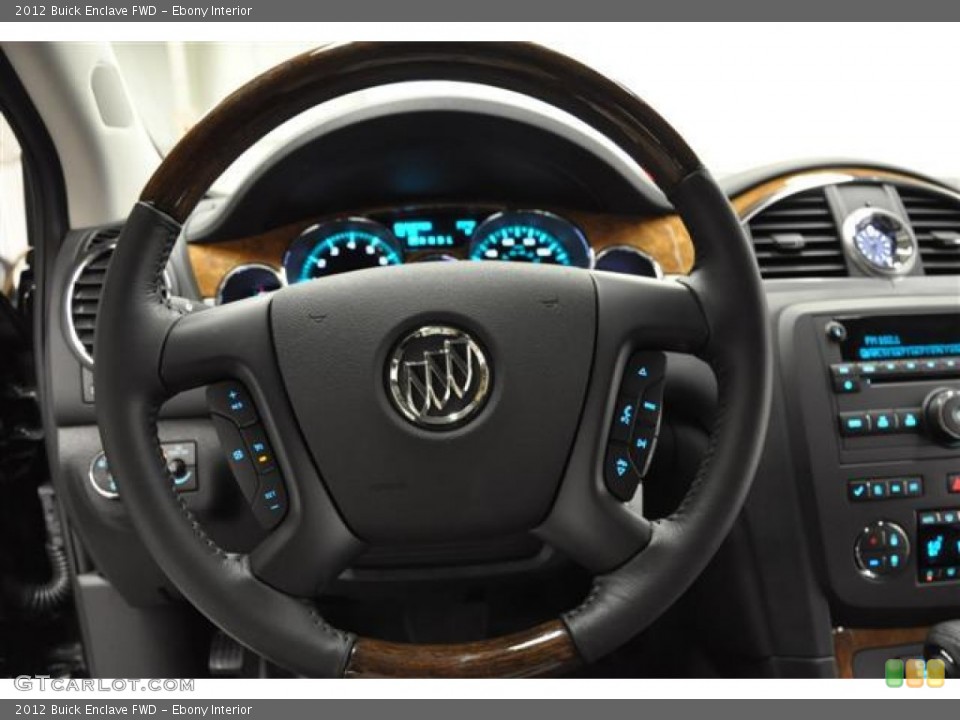 Ebony Interior Steering Wheel for the 2012 Buick Enclave FWD #57687554