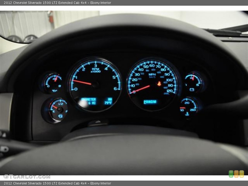 Ebony Interior Gauges for the 2012 Chevrolet Silverado 1500 LTZ Extended Cab 4x4 #57688538