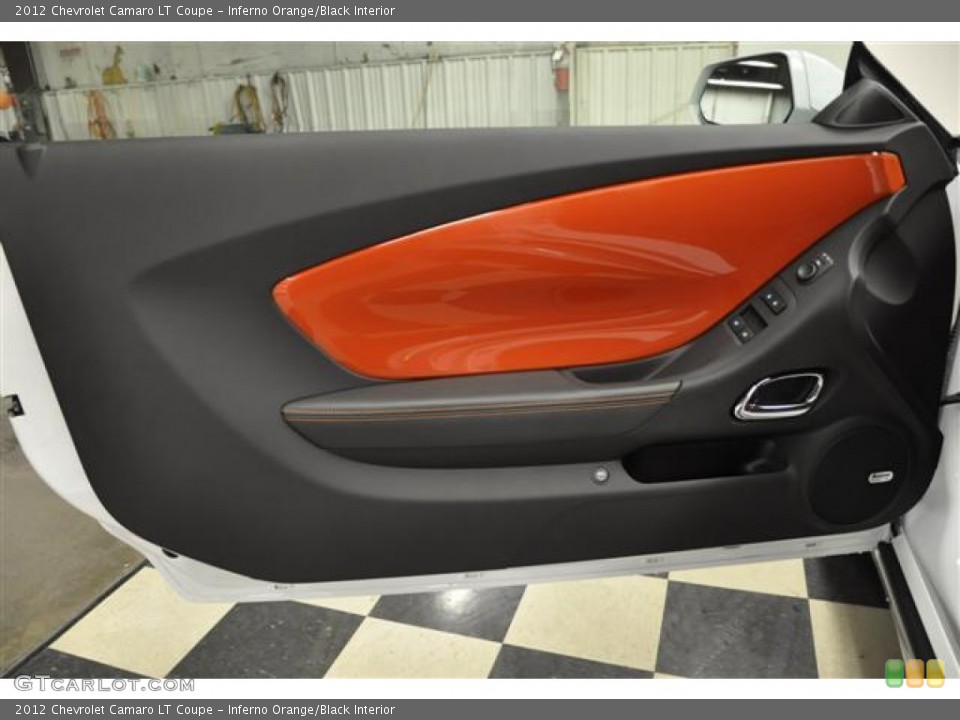 Inferno Orange/Black Interior Door Panel for the 2012 Chevrolet Camaro LT Coupe #57688799